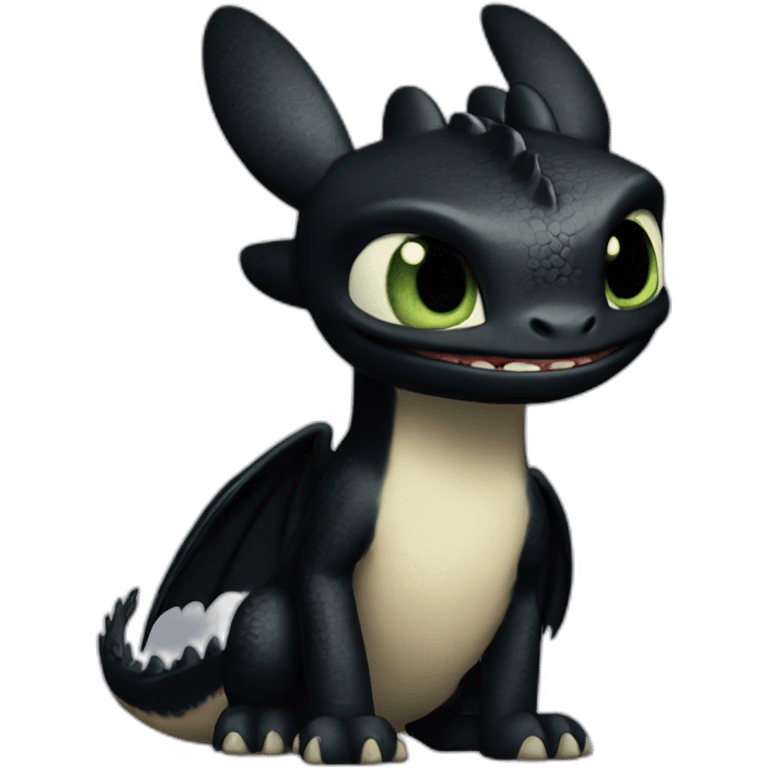 Toothless from train your dragon full body emoji