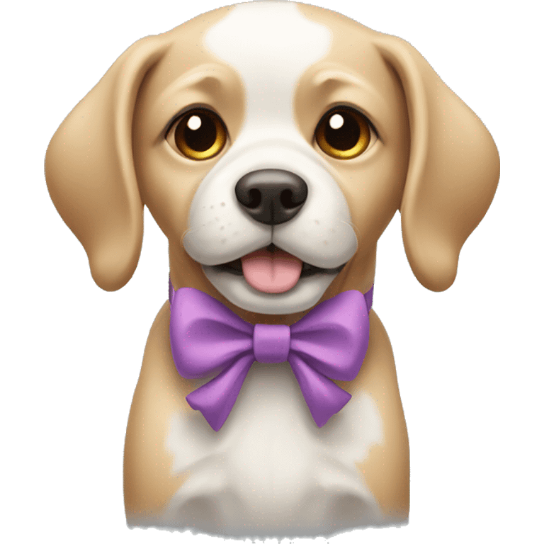 dog wearing a bow emoji