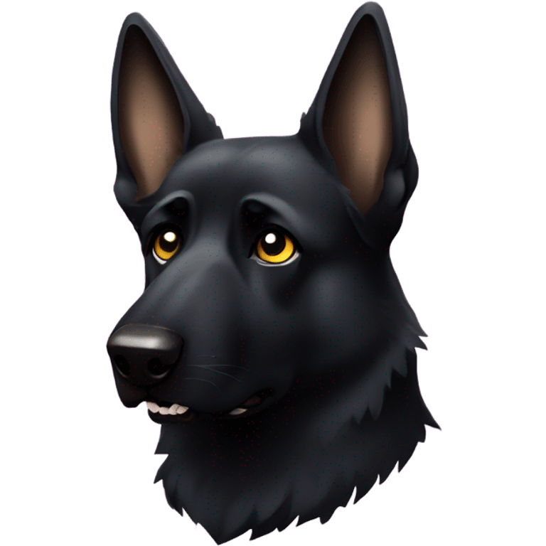 All black German shepherd with glitter angry face  emoji