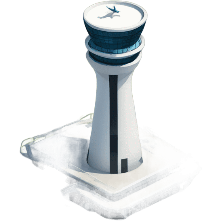 air traffic control tower, fullsize, modern, realistic emoji