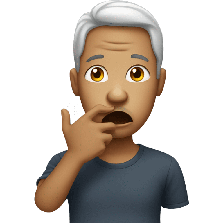 person with hands on the mouth emoji