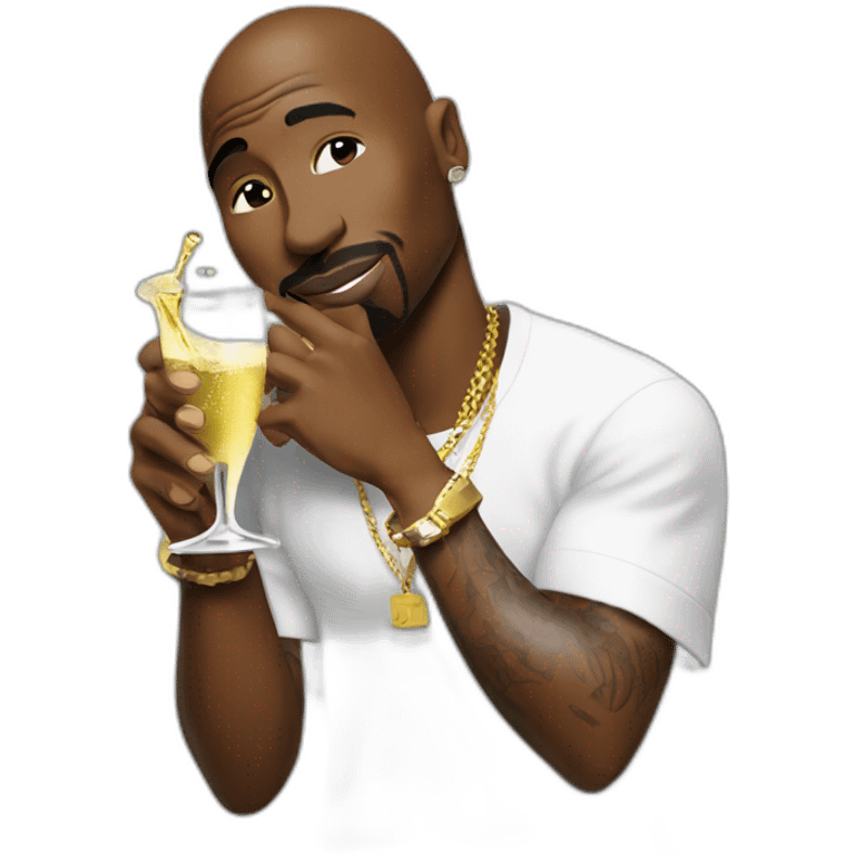 2pac drinking champagne emoji