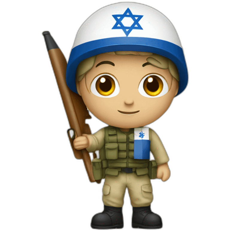 A soldier holding an Israeli flag emoji