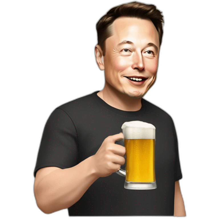 Elon Musk qui boit une bière emoji