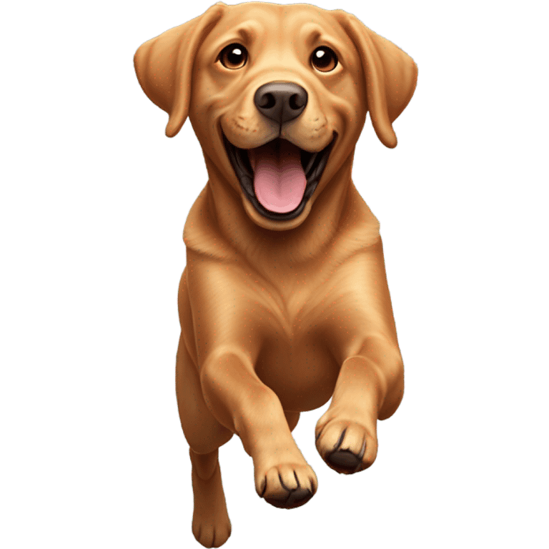 Red lab jumping emoji