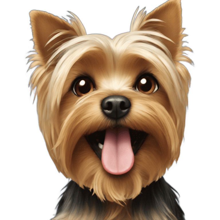 Yorkie with snaggle tooth emoji