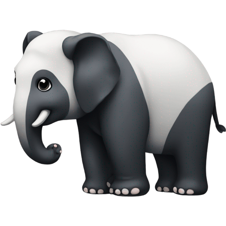 A panda with an elephant's trunk emoji