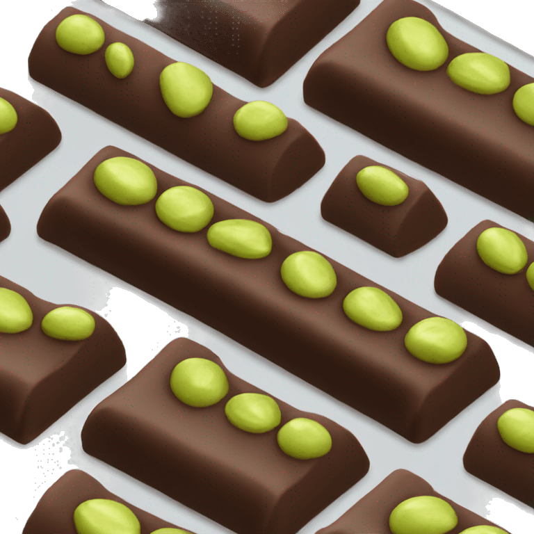 chocolate bar with oozing pistachio filling emoji