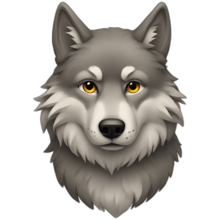 wolf wearing a fur coat emoji