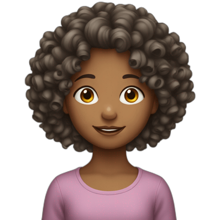 Kid Girl with curly hair emoji