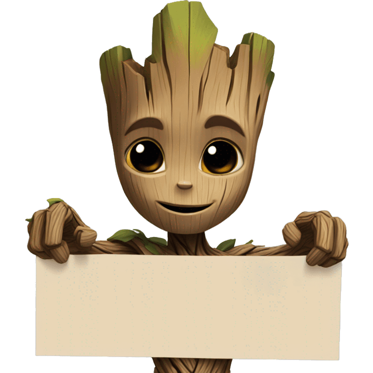 Groot Holding a sign saying i love you  emoji