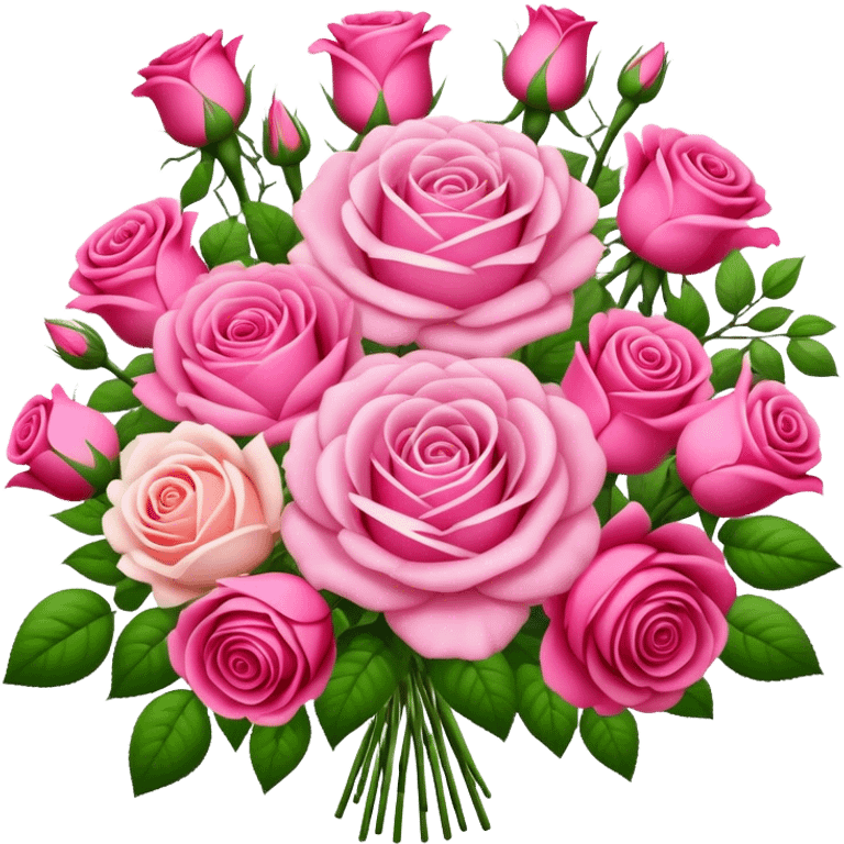 Huge pink flower bouquet with different flowers and pink tones and roses emoji