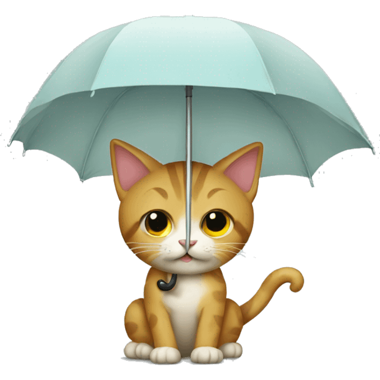 Cat with umbrella emoji