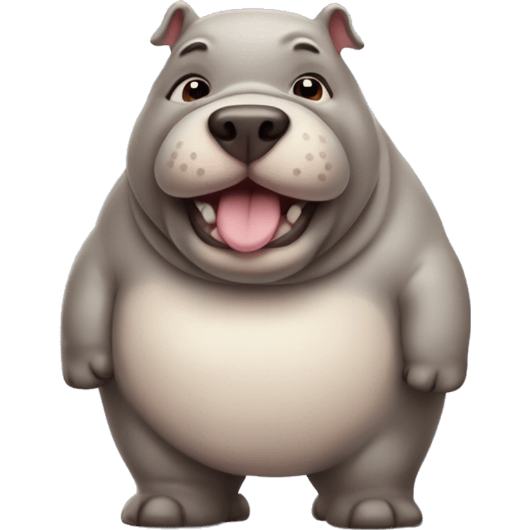 chubby dog hippo with a belly emoji