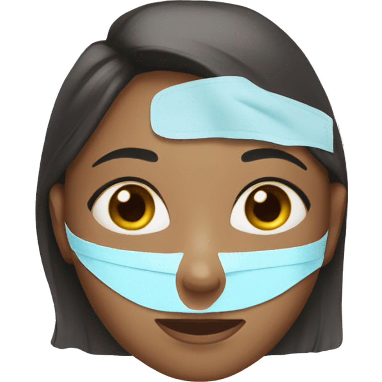 A girl with hydration mask on face emoji