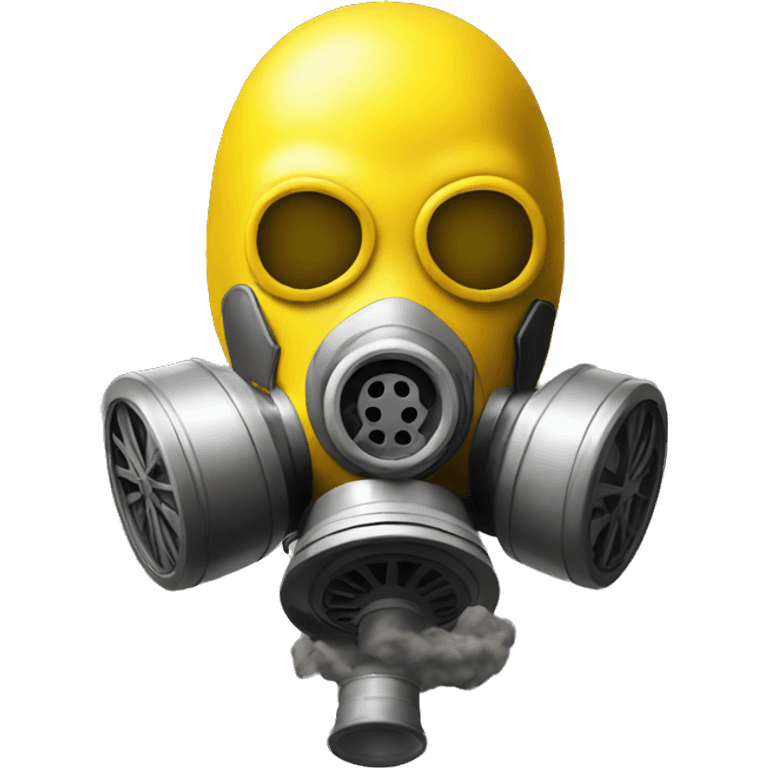 a yellow emoji weraing a gas mask emoji