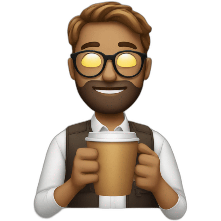 hispter drinking coffee emoji