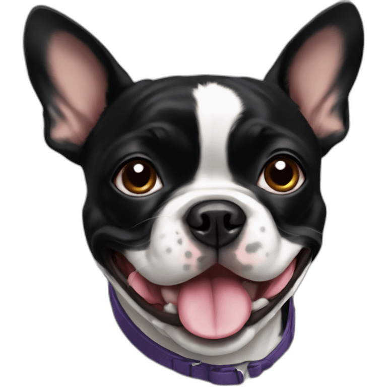 Black Frenchie Boston terrier mix emoji