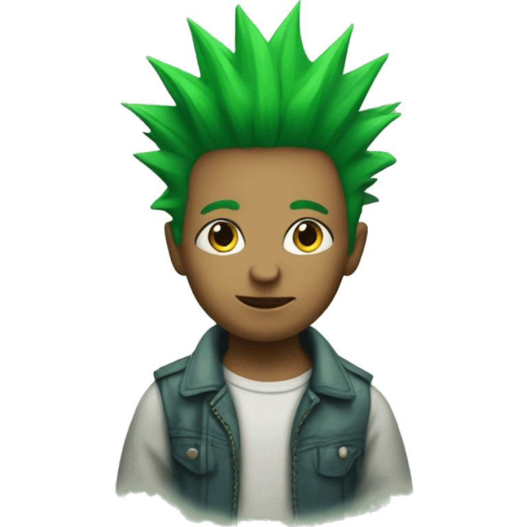 kid with spikey green hair emoji