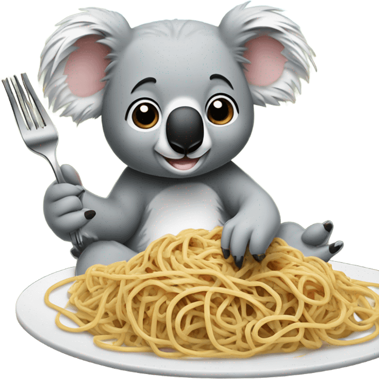 Koala eating spagetti emoji