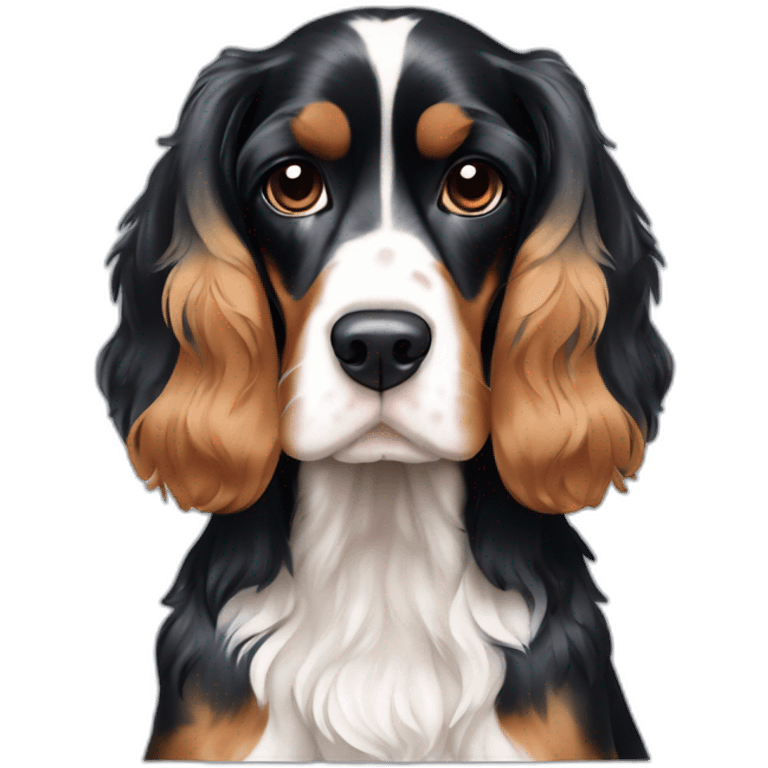 Tri coloured English cocker spaniel emoji