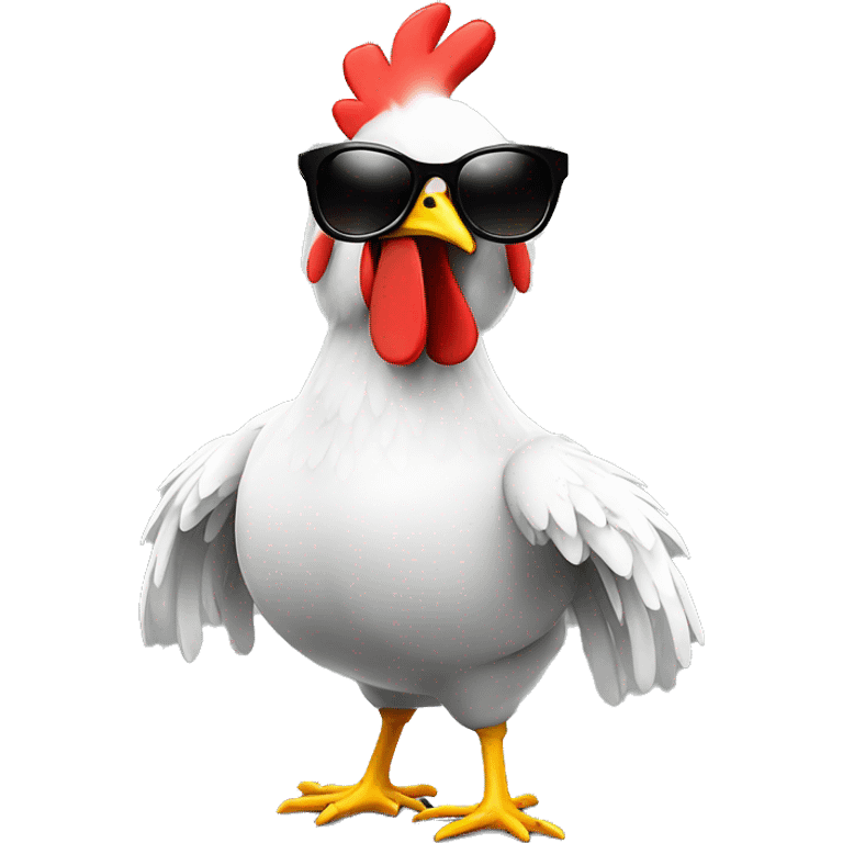 chicken with sunglasses dancing rave lights emoji