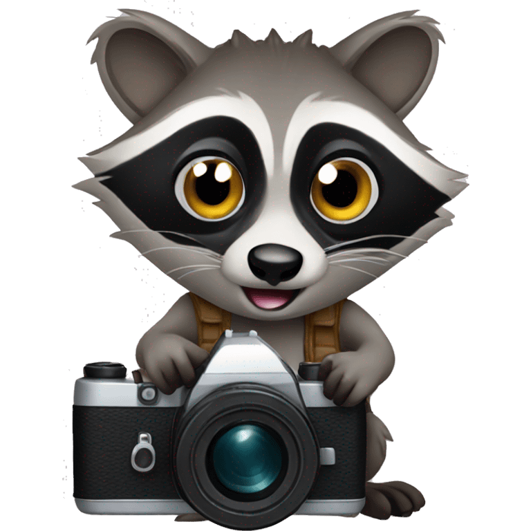 Raccoon with camera  emoji