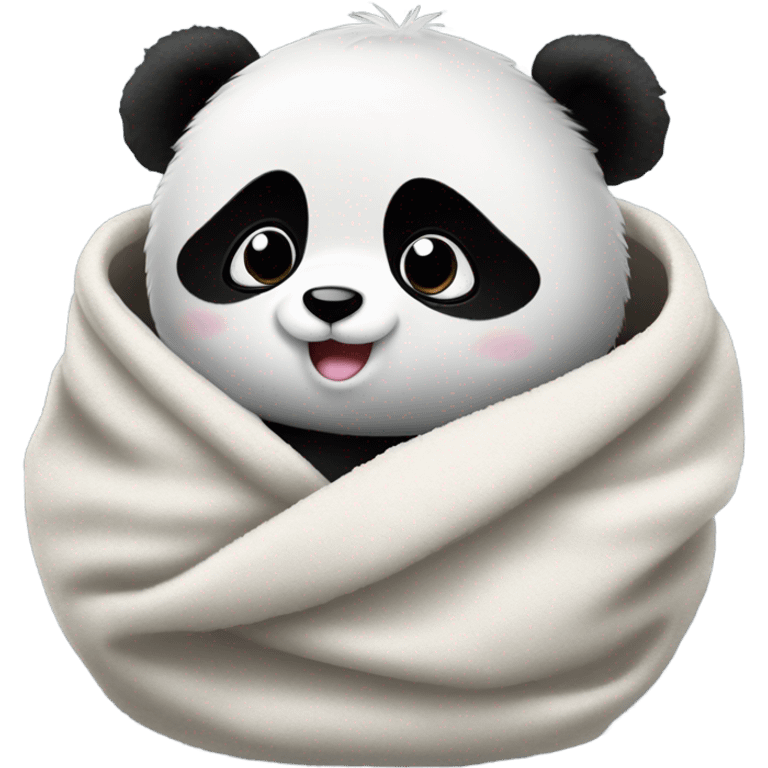 Baby panda in a blanket emoji