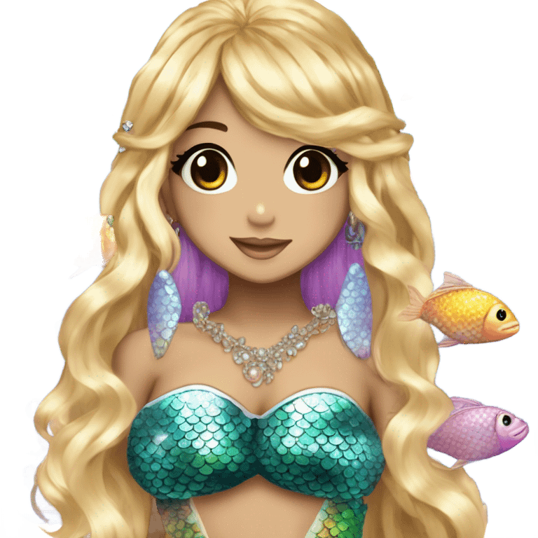 mermaid hime gyaru girl with fish scales emoji