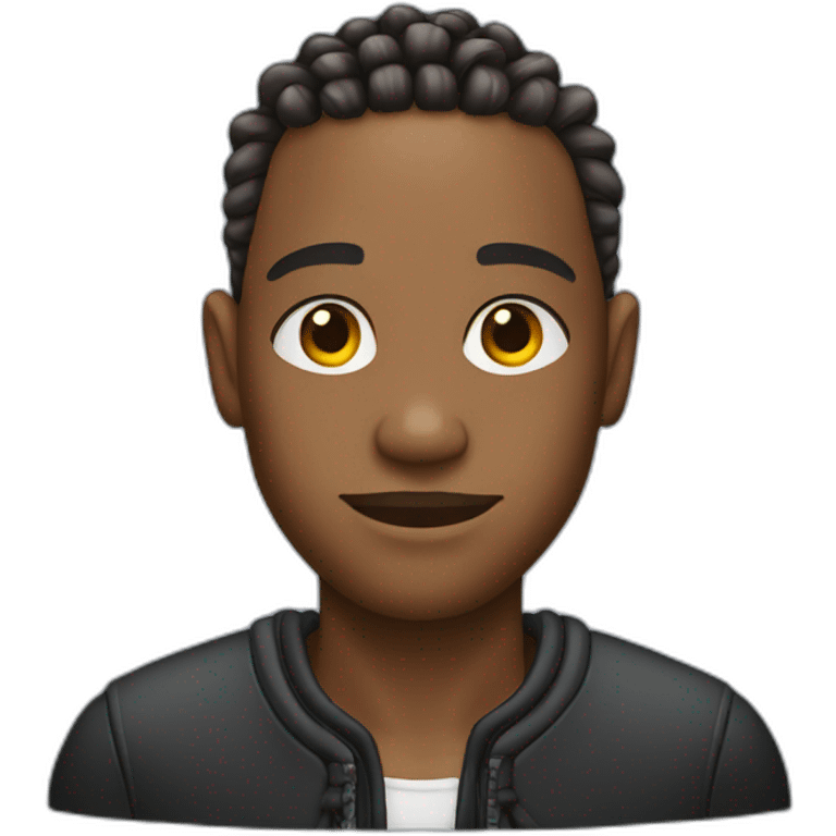 Black guy with cornrows and taper fade emoji