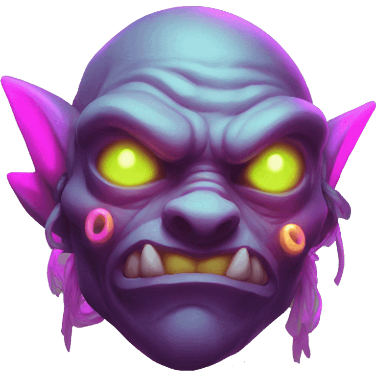 loot goblin with glowing neon emoji