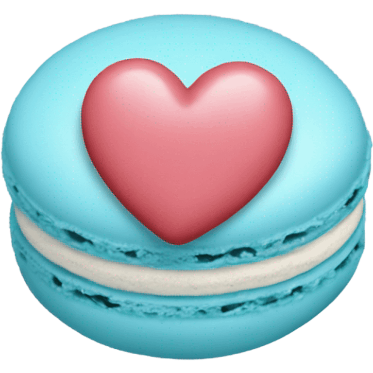 Light blue macaroon in shape of heart  emoji