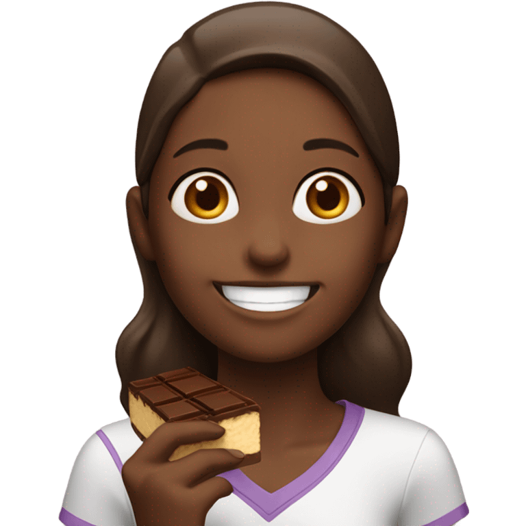 Girl eating chocolate  emoji