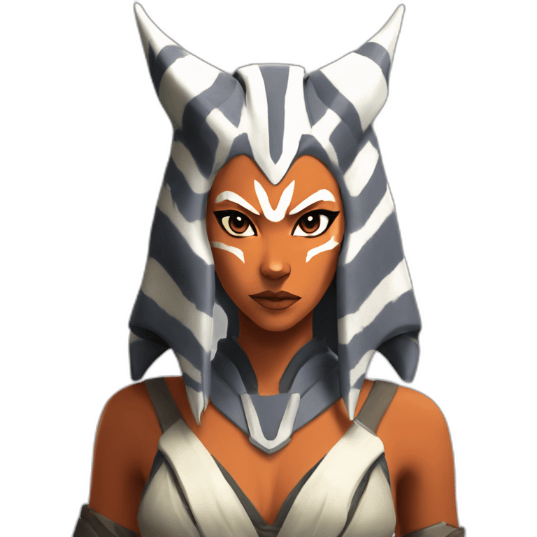 Sexy Ahsoka Tano (Portrait, front facing, Apple iOS 17 style) horns, tendrils emoji