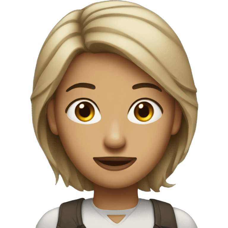 Woman with a stubble beard emoji