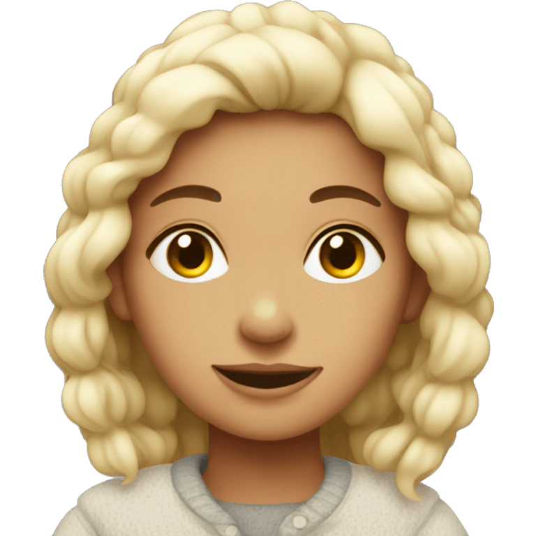 a cosy looking girl emoji