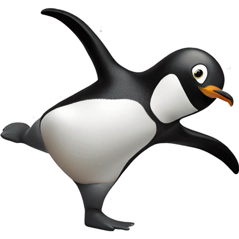 Penguin doing a cartwheel emoji