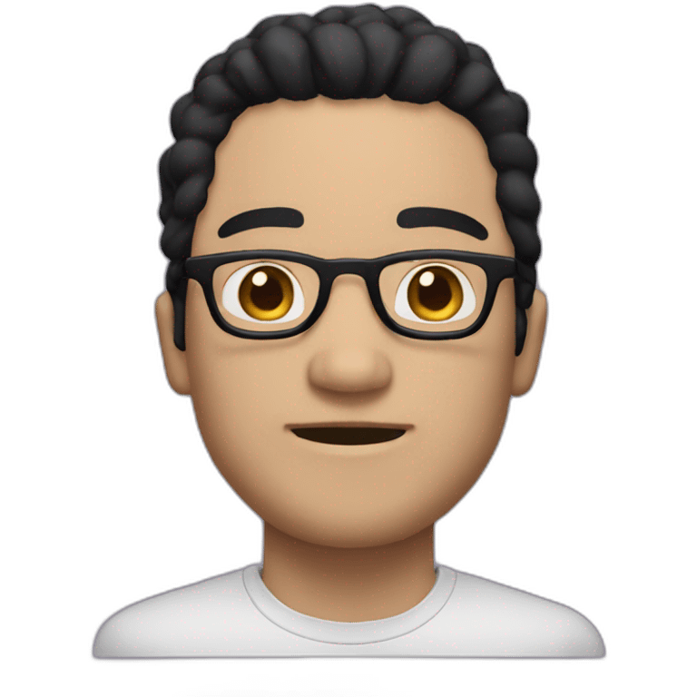 Make a white man with black hair and glasses, make it look like a twitch emote emoji