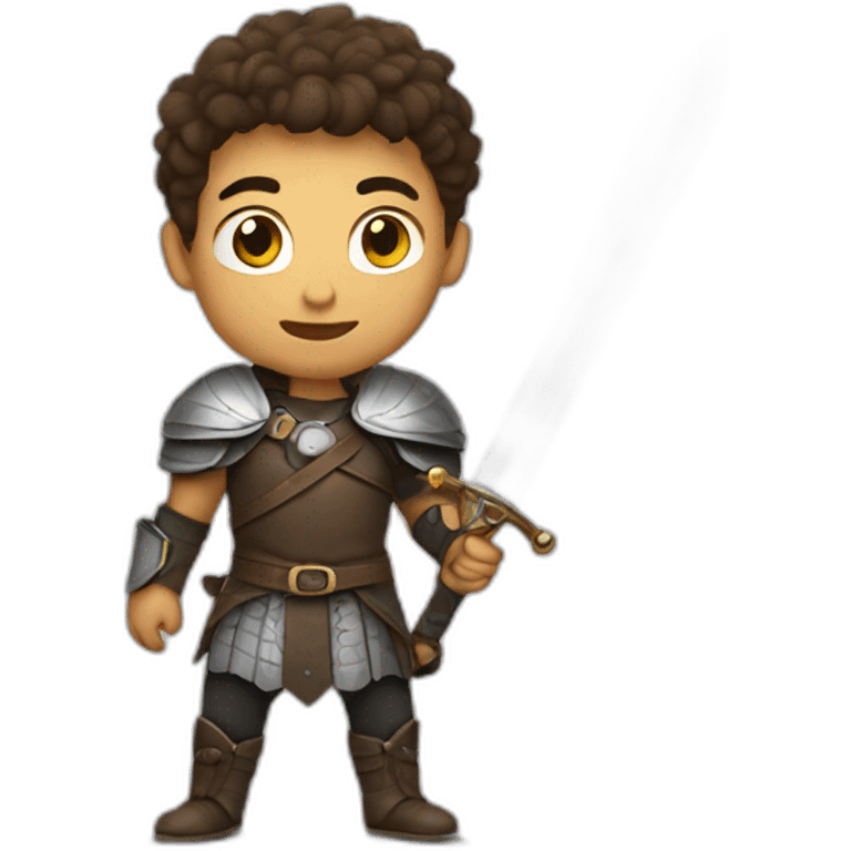 young guy with sword and shield  emoji