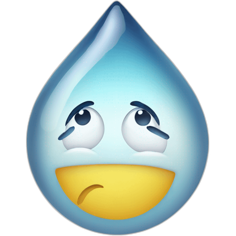 Water drop with face emoji