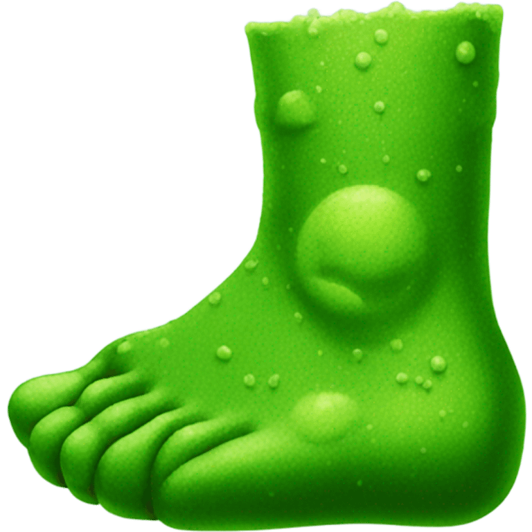 Right foot covered with green mold emoji