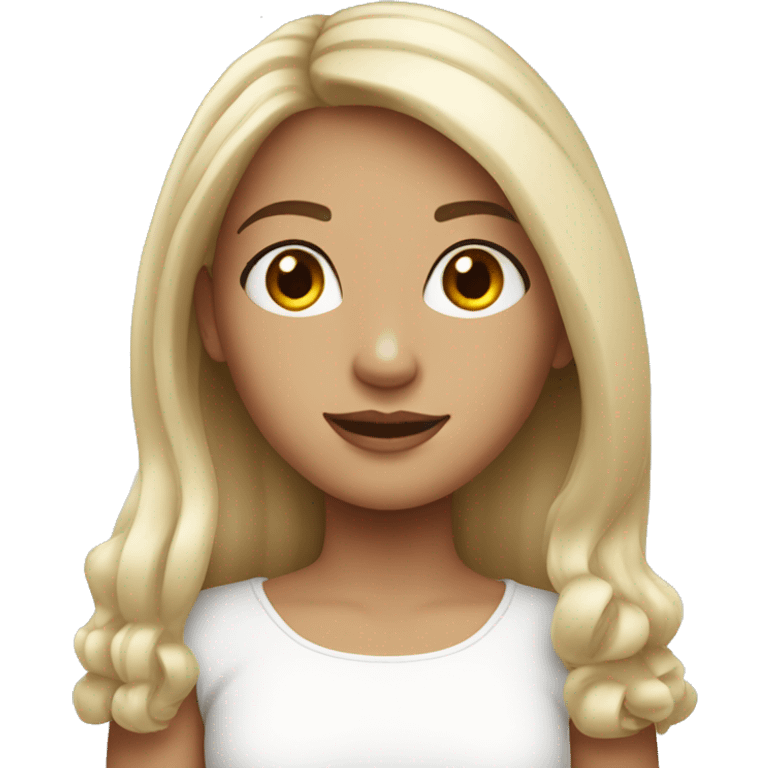 pretty girl with white iPad emoji