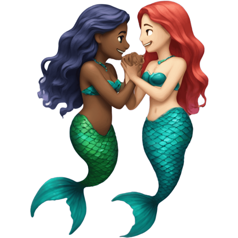 two mermaids in love emoji