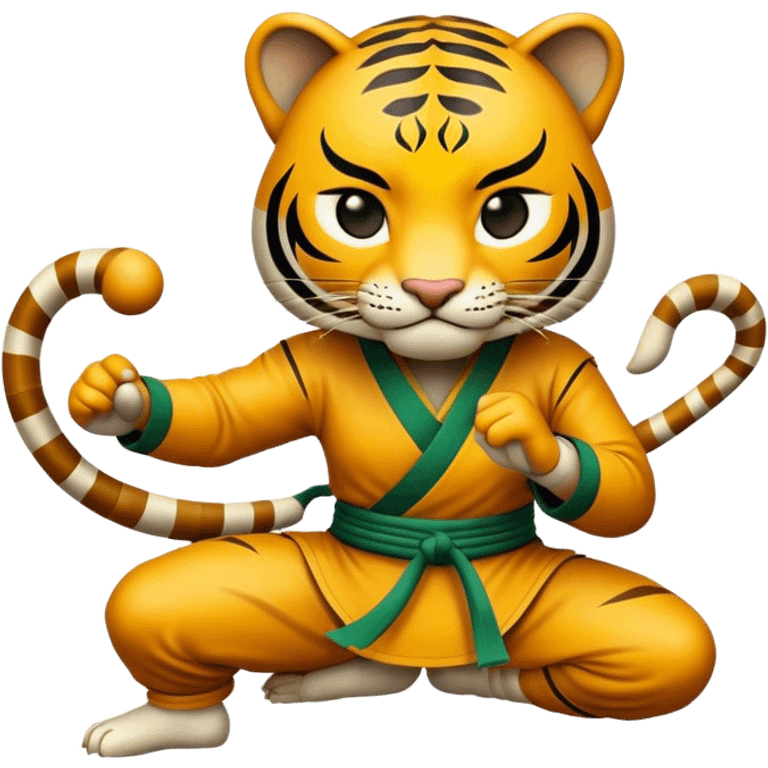 Cinematic Realistic Crouching Tiger, Hidden Dragon Pop Culture Emoji, showcasing a mystical portrayal of ancient martial arts rendered with dynamic textures and epic lighting. emoji