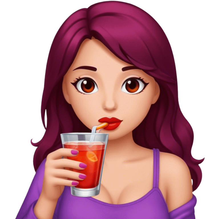 Hot girl sipping a drink emoji