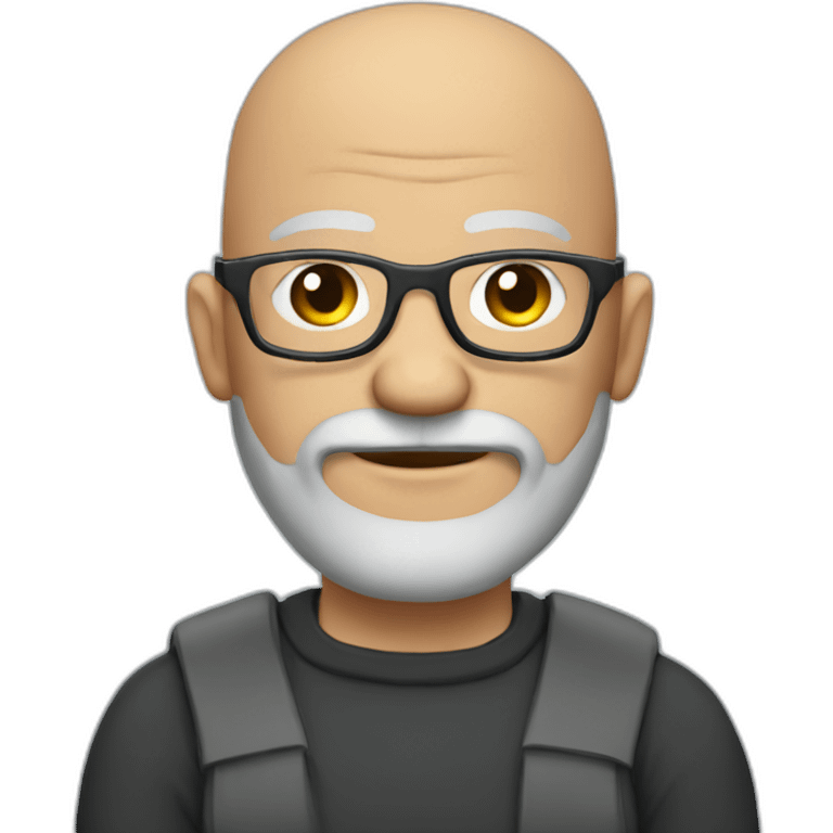 bald head graybeard glasses crossed arms emoji