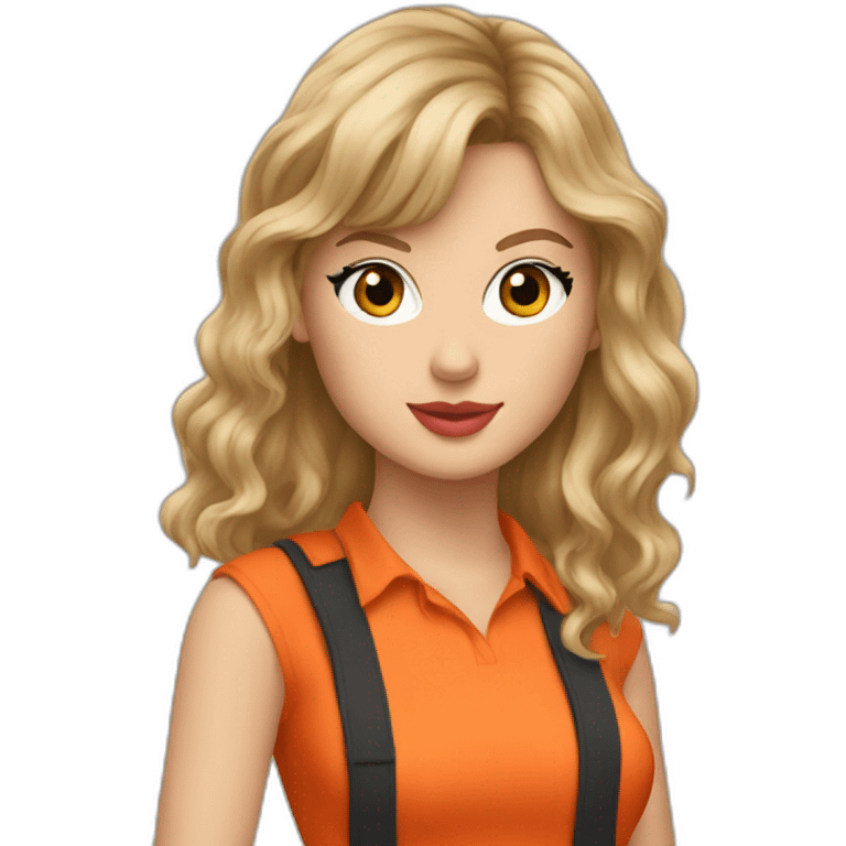 taylor swift wearing orange shirt emoji