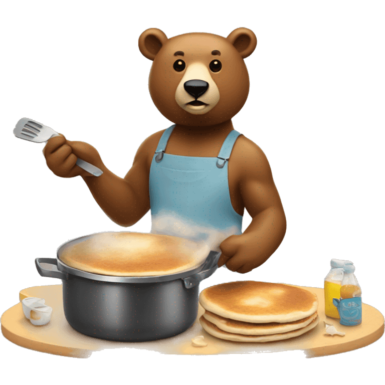 bear cooking pancakes emoji