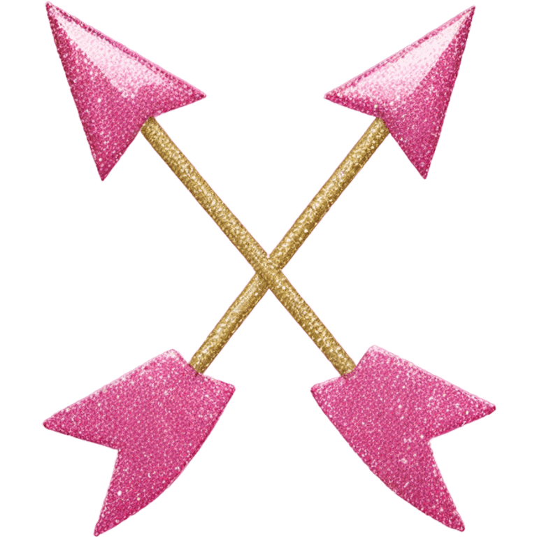 Pink glitter bow and arrow  emoji