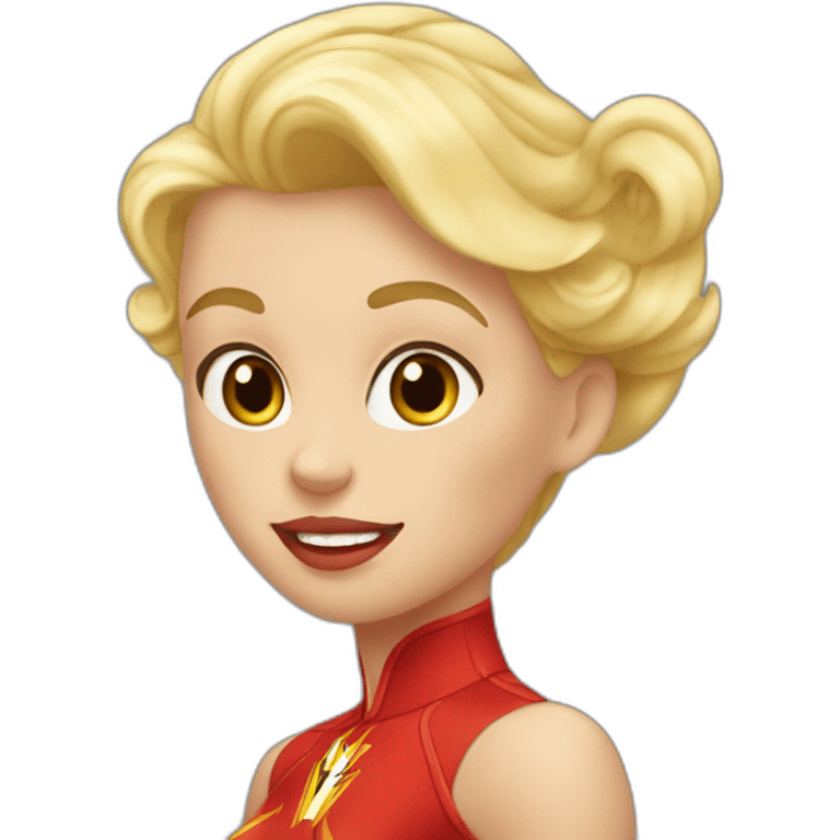 Flash McQueen qui fait un bisou à une femme blonde emoji